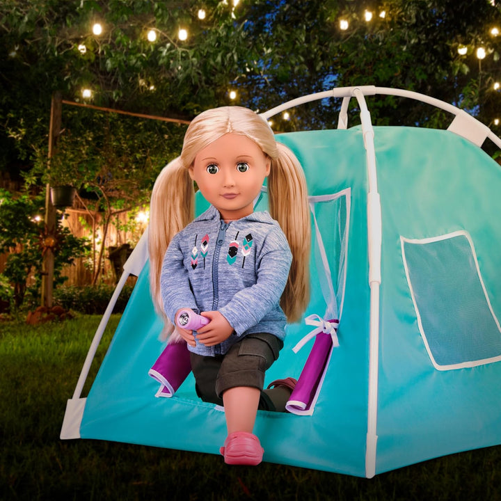 Our Generation – Camping-Set – Zelt & Schlafsack – 46 cm Puppenzubehör – Rollenspiel – Spielzeug für