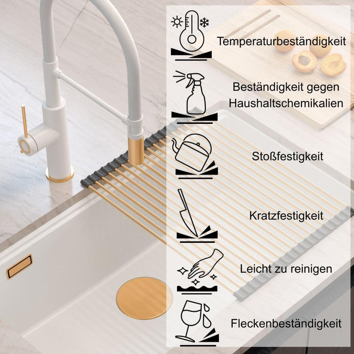 QUADRON | LOGAN 110 | Küchenspüle | 1-Kammer-Spüle | Masse: 70 x 37 x 23,5 cm | Schrankunterbau ab 8