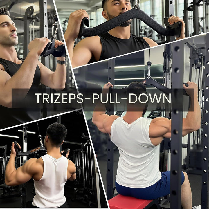 Ergonomic Design Lat Pull down Bar Grip Handle, Lat Pulldown Attachments, Strength Trainer for Athle