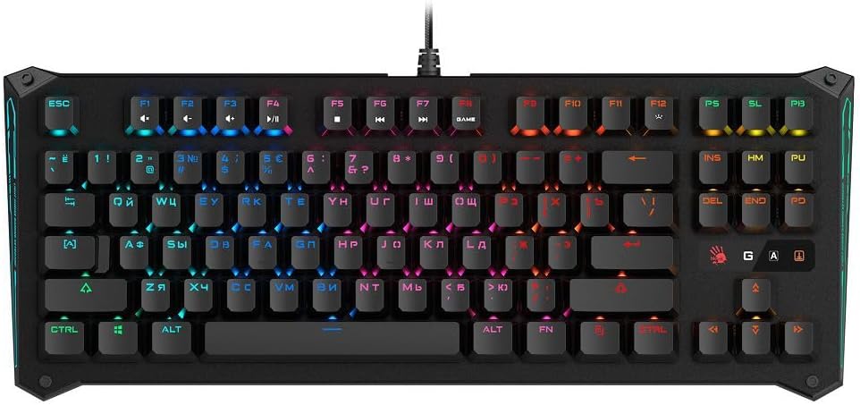 A4Tech Bloody B930A RGB 45991 Compact - TKL B930 – Orange Switch (taktil und klickend), Compact - TK