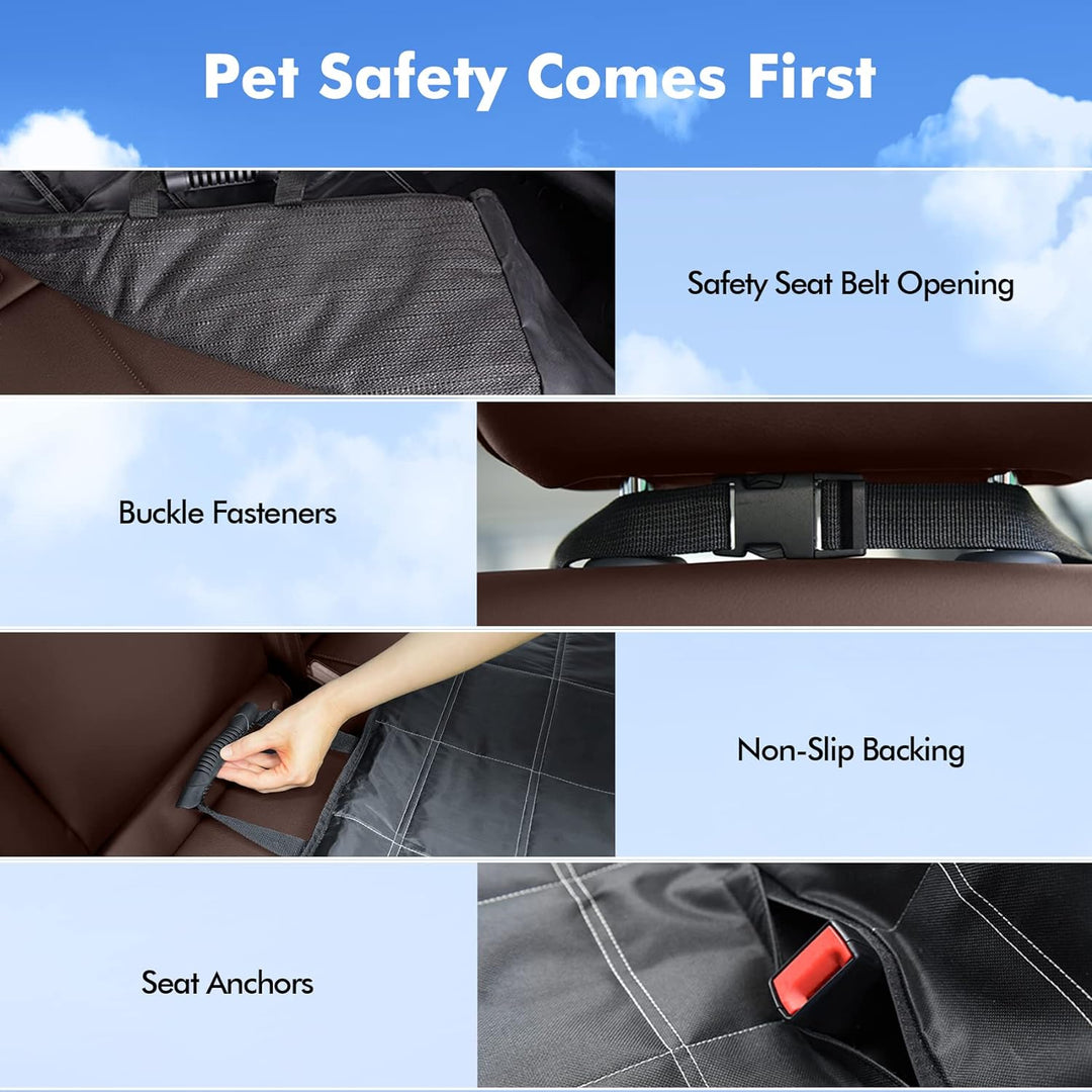 Hundedecke Auto Rückbank 4-in-1, 100% Wasserdicht, Rücksitz mit Seitenschutz, Hundesitz Auto Rückban