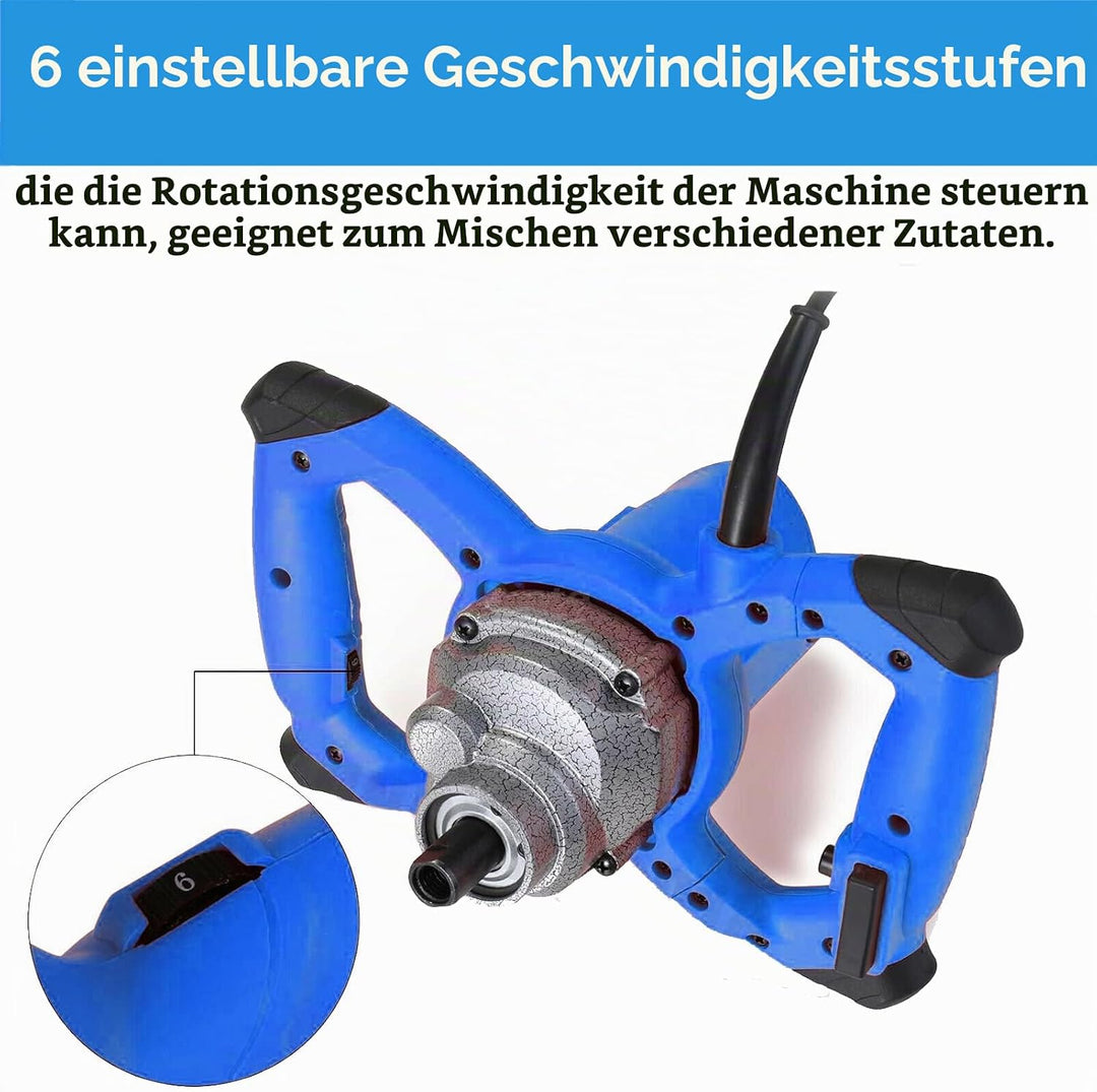 2600W Elektrischer Betonmischer Mörtelrührer, einstellbare 6-Geschwindigkeit, Handmischer Rührwerkze