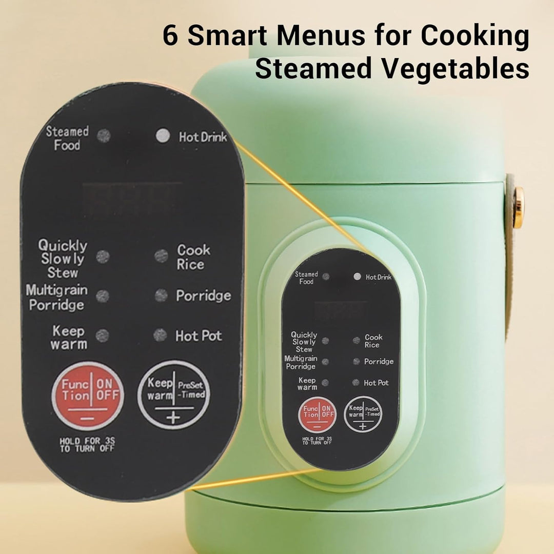 Elektrischer Hot Pot mit Dampfer, 800ML Ramen-Kocher, Non Stick Tragbarer Nudel Kocher für Pasta Sup