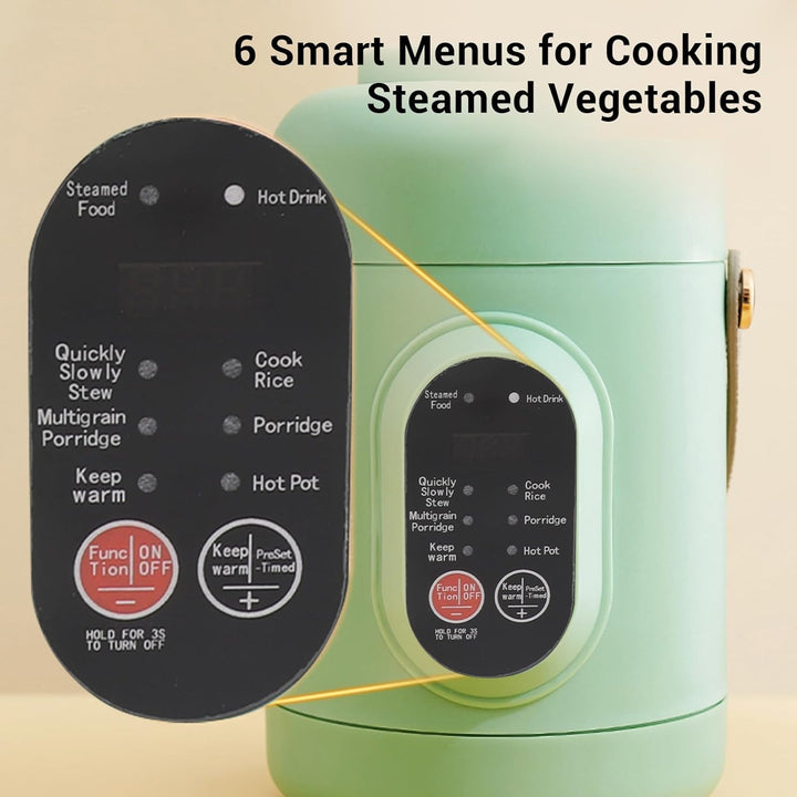 Elektrischer Hot Pot mit Dampfer, 800ML Ramen-Kocher, Non Stick Tragbarer Nudel Kocher für Pasta Sup
