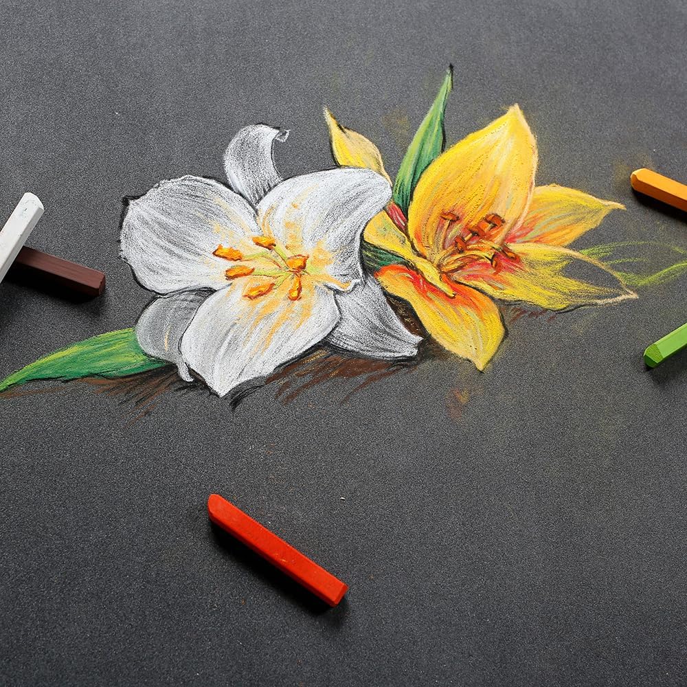 Clairefontaine 96050C Zeichenblock Pastelmat (kopfseitig geleimt, 12 Blatt, 30 x 40 cm, 360 g, mit 4