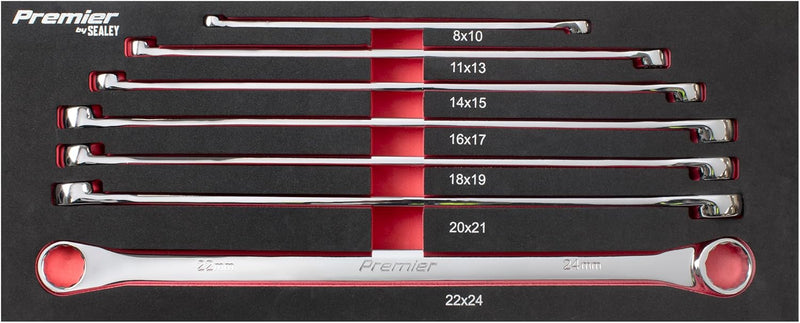 SEALEY Doppel-Maulschlüssel-Satz Endring 6pc Extralange Metric