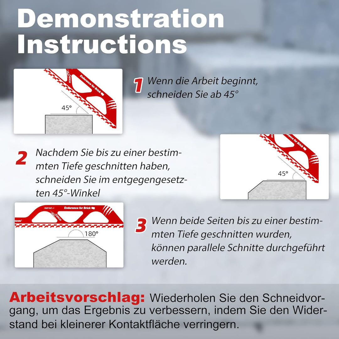 EZARC Säbelsägeblätter Stein Säbelsägeblatt aus Hartmetall Sägeblätter Set für Porenbeton, Hohlziege