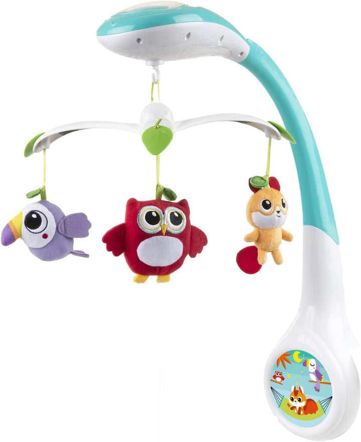 Chicco Magic Forest Baby Mobile mit Musik und Licht, Elektronische Spieluhr mit entspannender Musik