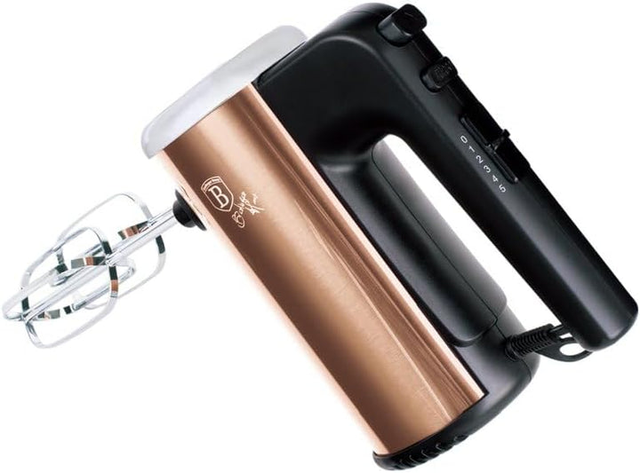 Berlinger Haus Handmixer mit Zubehör 300 W Rosegold Metallic Linie - Leistungsstarker Rührer für Kuc