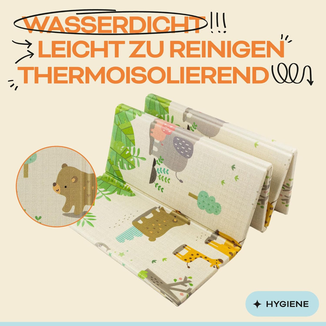 Baby-Spielmatte, faltbar, sensorisch, wasserdicht, ungiftig, wendbar. Vielseitige Matte, perfekt zum