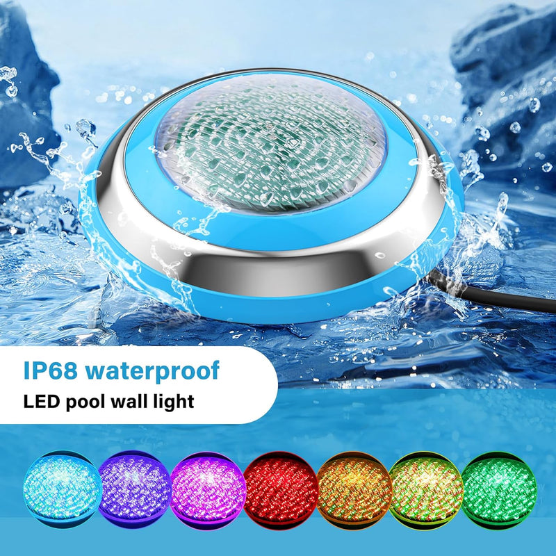 CXhome LED Poolbeleuchtung Unterwasser 54W Pool Beleuchtungen Unter Wasser Installieren 12V RGB 234