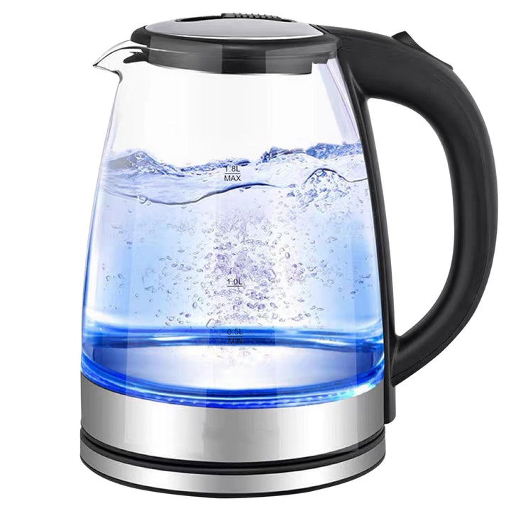Leyf Glas Wasserkocher 1,8L - 1500W, BPA-frei, 360° drehbare Basis, LED-Beleuchtung, automatische Ab