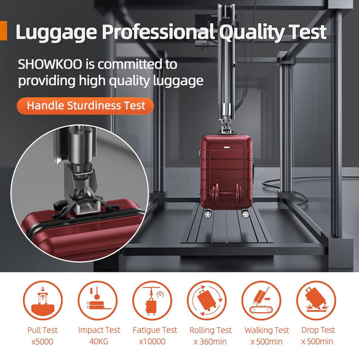 SHOWKOO Koffer Gross Hartschale Leicht Reisekoffer ABS+PC Erweiterbar Haltbar Trolley Handgepäck Gro