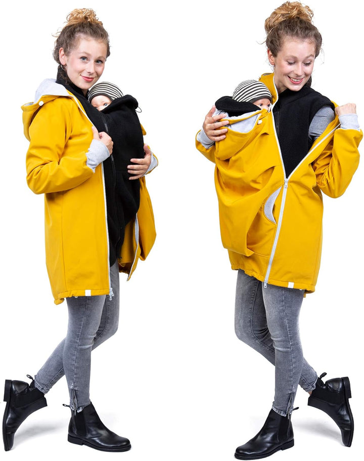 Viva la Mama - Trageweste aus Fleece, Winter Zusatzweste für Tragejacken - RERIK S schwarz - vorn un