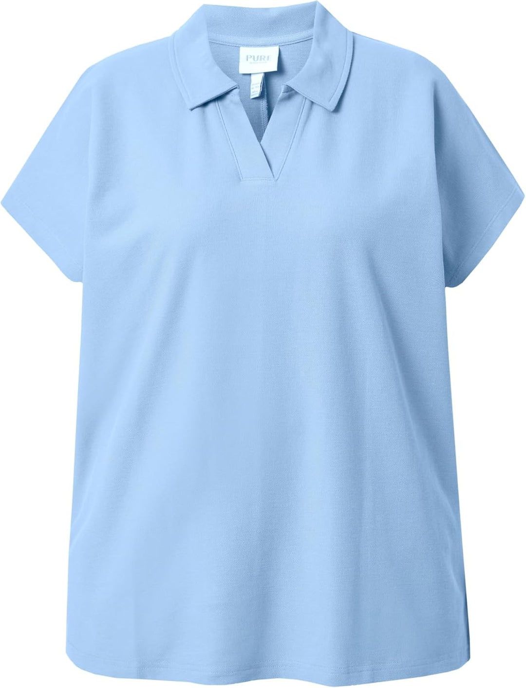 Ulla Popken Damen grosse Grössen Übergrössen Plus Size Poloshirt, Oversized, Polokragen, Halbarm, Bi