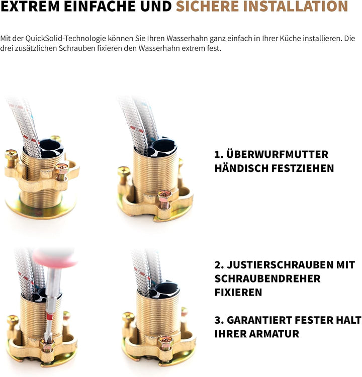 Rosenhahn &amp; Söhne Vilm M Design Badarmatur Wasserhahn Badezimmer - Armatur Bad [Chrom] - Heiss + Kal