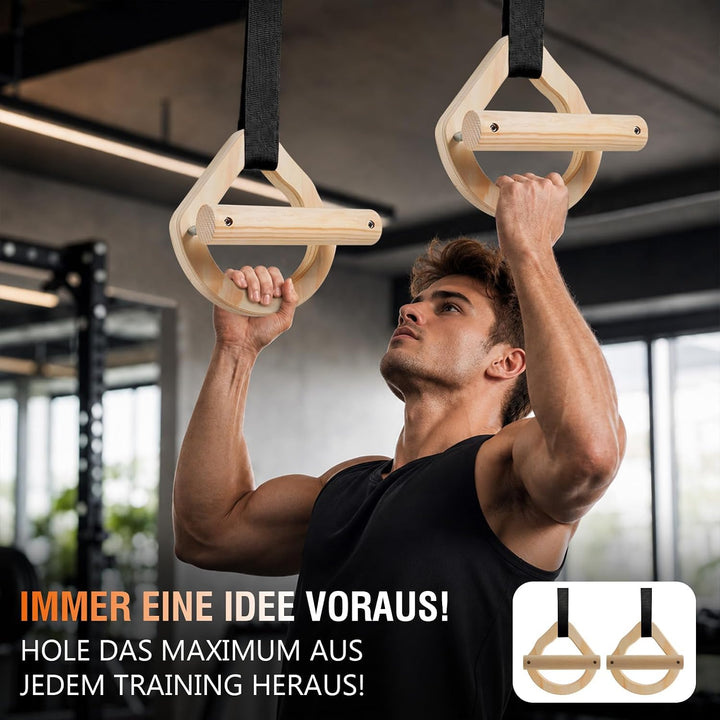 Liegestützgriffe holz, 2er Set Parallettes Calisthenics Griffe, Handstand Griff 2IN1 für Liegestütze