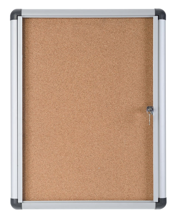 Bi-Office Schaukasten Vitrine"Enclore Extra", Kork, geeignet für 4 x DIN A4, silberner Aluminiumrahm
