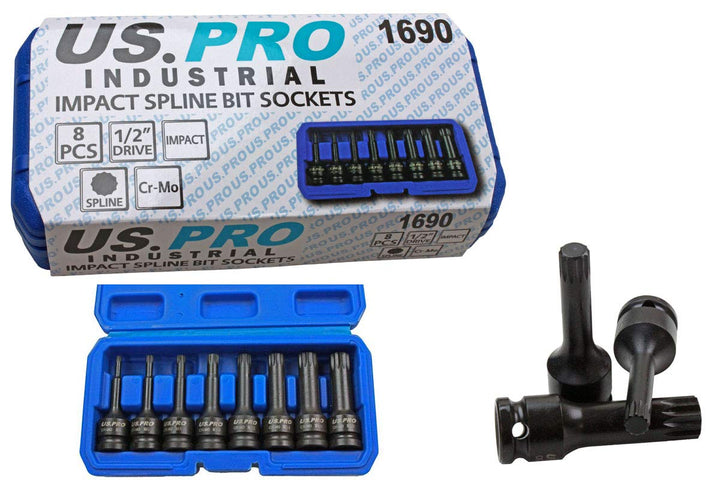 Us Pro by Bergen B1401 Steckschlüssel-Set, 1,27 cm (1/2 Zoll), M5-M18 Bits Cr-Mo 80 mm Länge