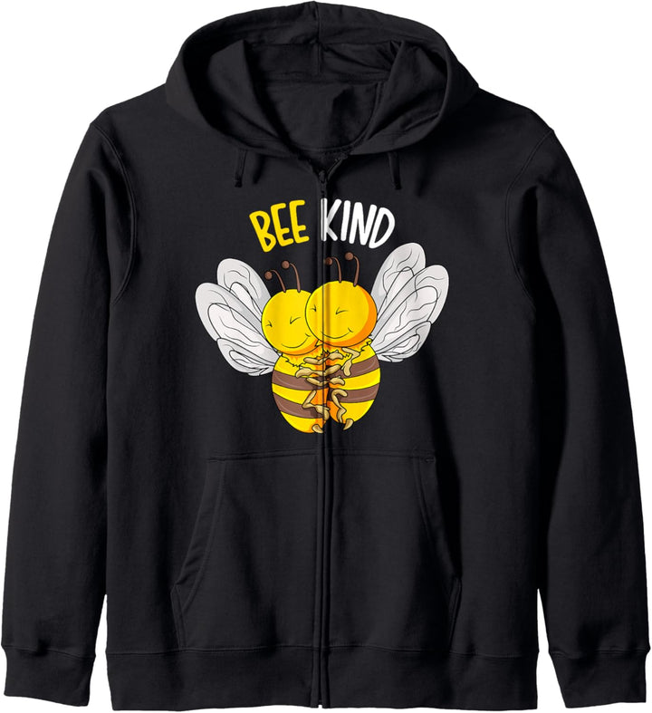 Bee Kind Bienen Kinder Mädchen Damen Kapuzenjacke