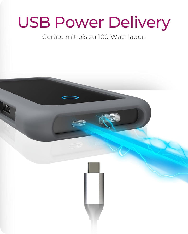 ICY BOX USB-C Docking Station & M.2 NVMe Gehäuse, USB 3.1 Gen 2 (10 Gbit/s), 1x HDMI (4K/60HZ), 5-fa