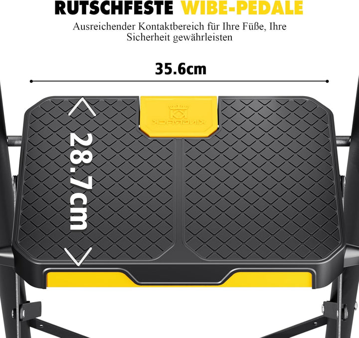 KINGRACK 3 Stufenleiter, 3 Stufen klappbar mit rutschfestem, breitem Pedal und Handläufen, leichte H