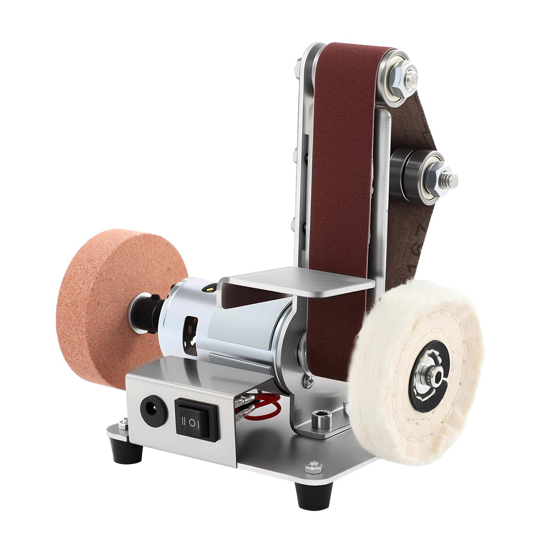 Elektrischer Bandschleifer, Mini bandschleifmaschine,7-Stufig Verstellbar,304 Edelstahl, 4000-9000 U