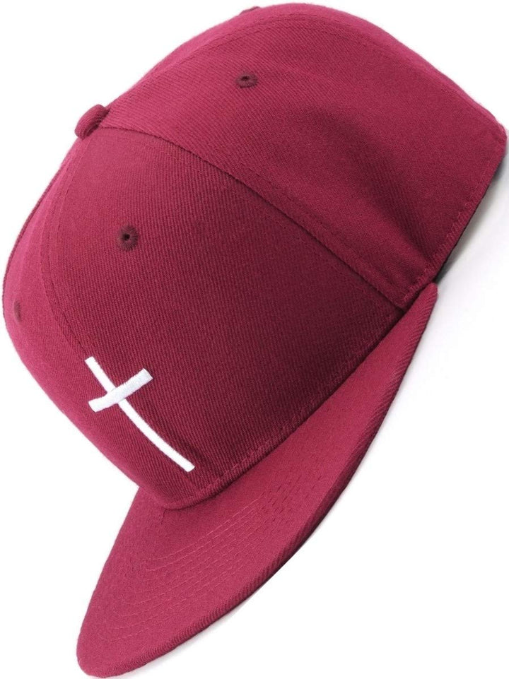 Bexxwell Snapback Cap rot mit Kreuz (optimale Passform, Kappe, red, Cross, Unisex)