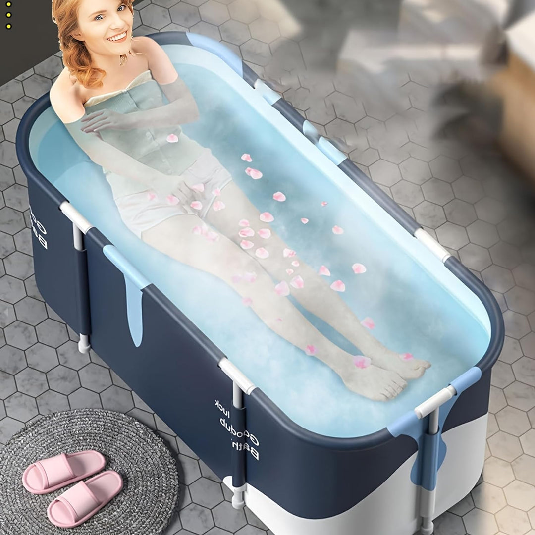 Faltbare Badewanne 140cm Tragbare Freistehende Wanne mit Wärmeisolierung und Abfluss, Tragbare SPA B