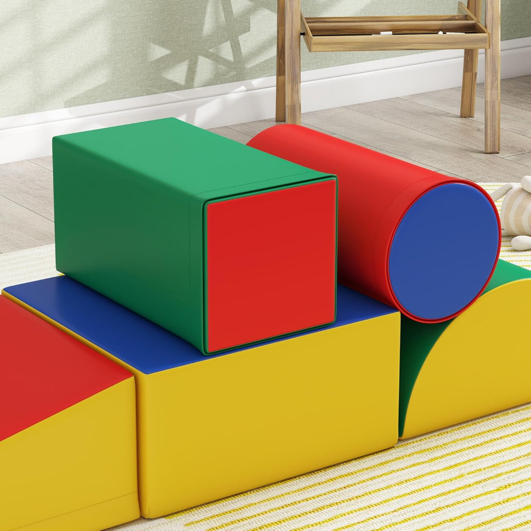 HOMCOM 5 TLG. Schaumstoff Bausteine Kinder Softbausteine Klettern Bauklötze Weiche Schaumstoffbauste