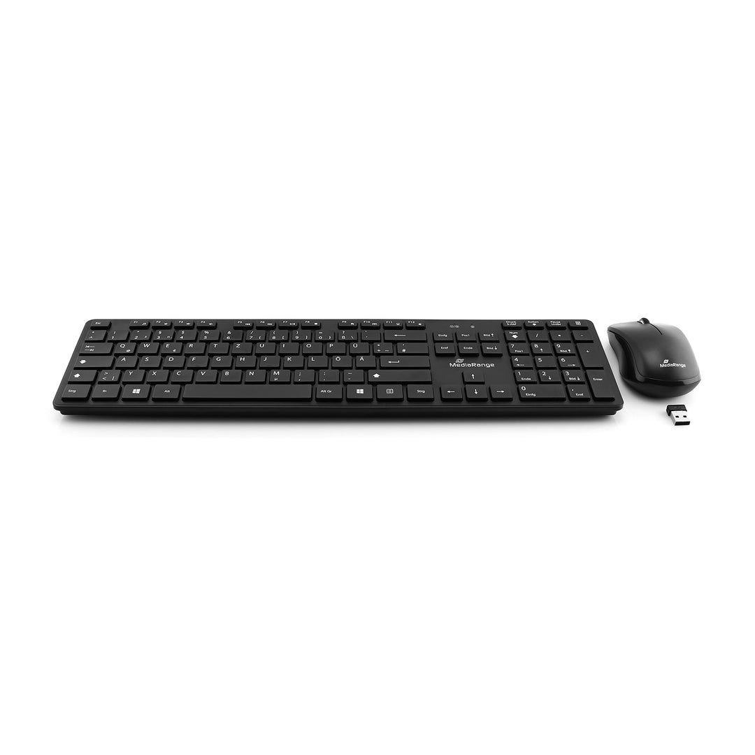 MediaRange kabelloses Funk-Tastatur und 3 Tasten Funk-Maus Set, deutsches QWERTZ Layout, PC Tastatur