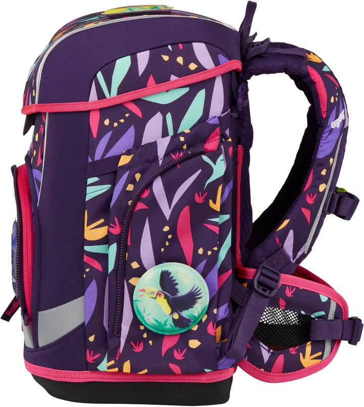 ergobag cubo Light Set ergonomischer Schulranzen, extra leicht, Set 5-teilig, 860 g Ambärzonas - Lil