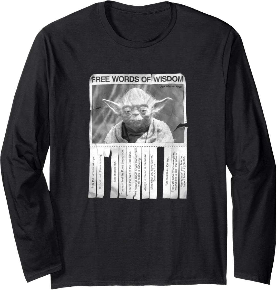 Star Wars Yoda Poster Words Of Wisdom Langarmshirt