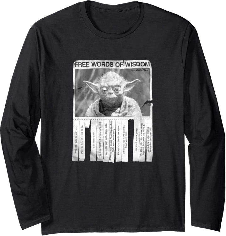 Star Wars Yoda Poster Words Of Wisdom Langarmshirt