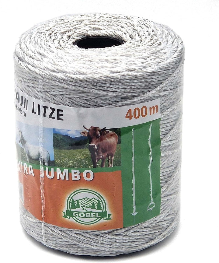 Weidezaun Spezial Litze Jumbo 400m 9 Niroleiter 2,75 Ohm/m UV Stabilisiert