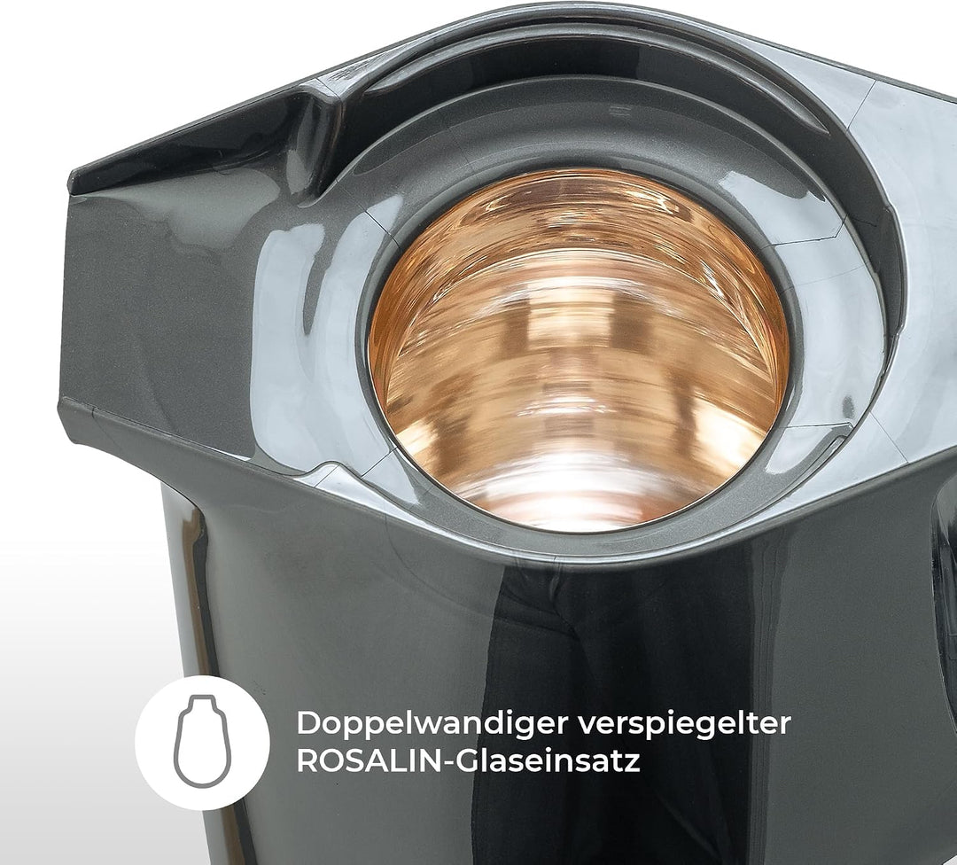 ROTPUNKT Isolierkanne 1L - Premium Kaffekanne Made in Germany I Hält bis zu 24 Std heiss I Warmhalte