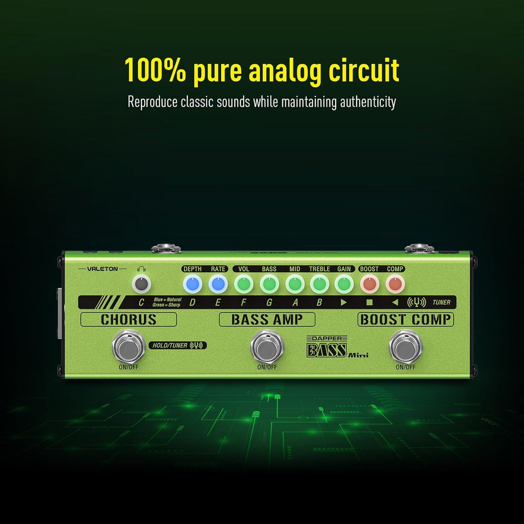 VALETON Bass Multi Effekte Pedal Stage Session Gigging Praxis Analog Amp Boost Comp Chorus Dapper Ba