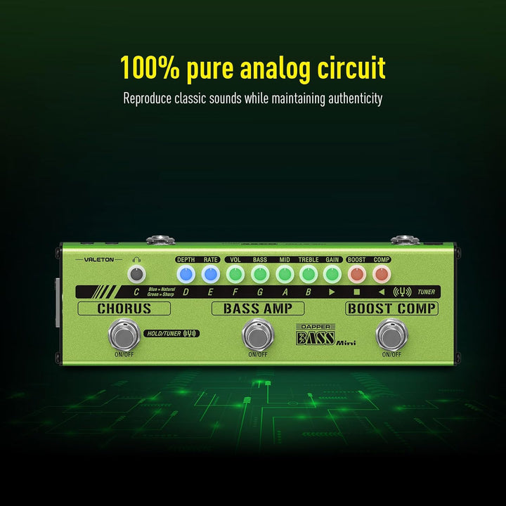 VALETON Bass Multi Effekte Pedal Stage Session Gigging Praxis Analog Amp Boost Comp Chorus Dapper Ba