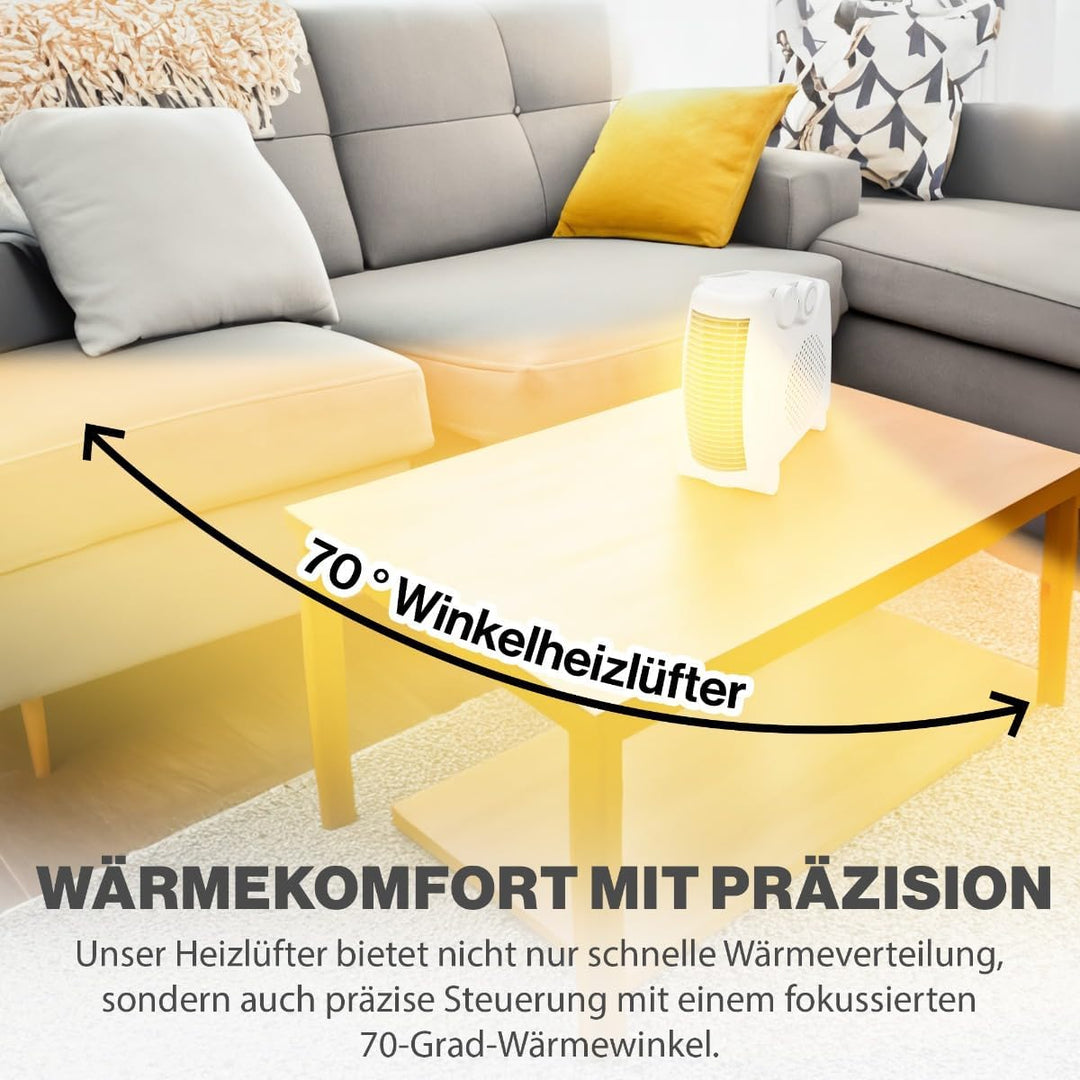 Bomann® mobiler &amp; kompakter Heizlüfter | Heizlüfter 2000W &amp; 1000W | Heizkörper mit Ventilatorfunktio