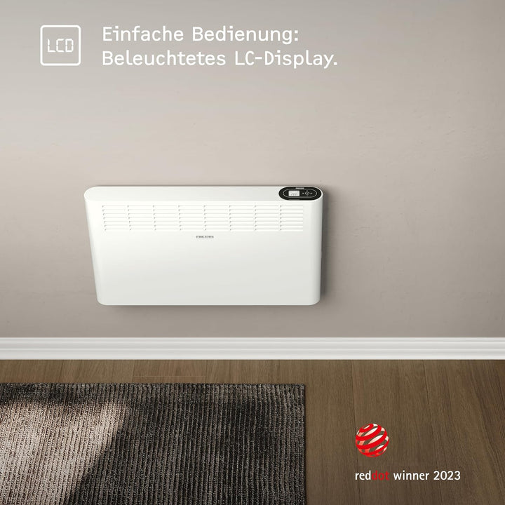 STIEBEL ELTRON Wandkonvektor CNS 1500 Plus LCD, 1,5 kW für ca. 20 m², TÜV geprüft, LC-Display, Woche