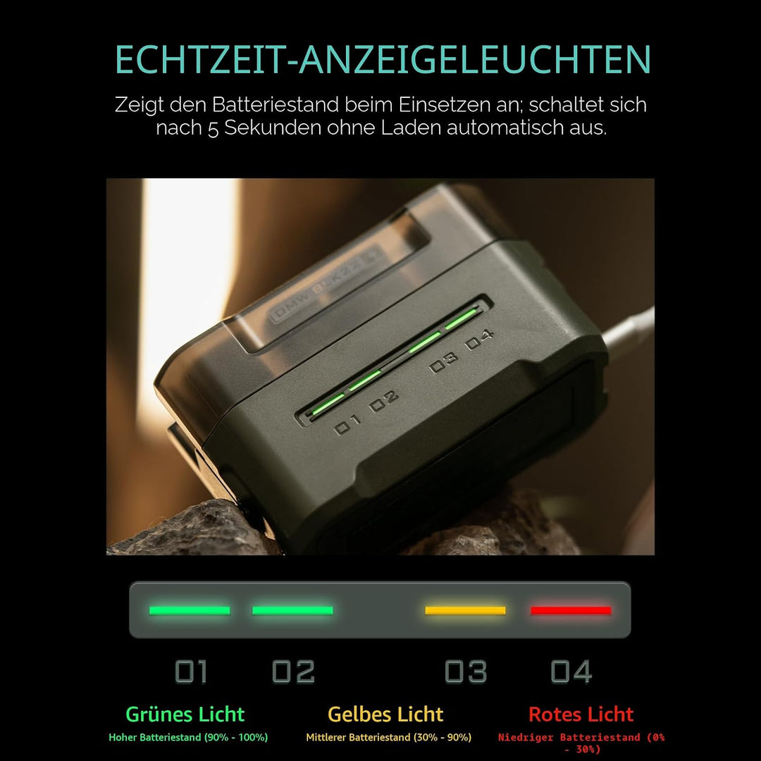 Tilta NP-W235 Akku-Ladegerät | Laden Sie 4 Akkus mit USB-C PD 45 W Schnellladung | Sicher für Fujifi