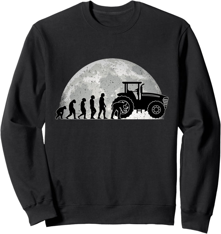 Landmaschinen Evolution Mond Mechaniker Traktor Mechaniker Sweatshirt