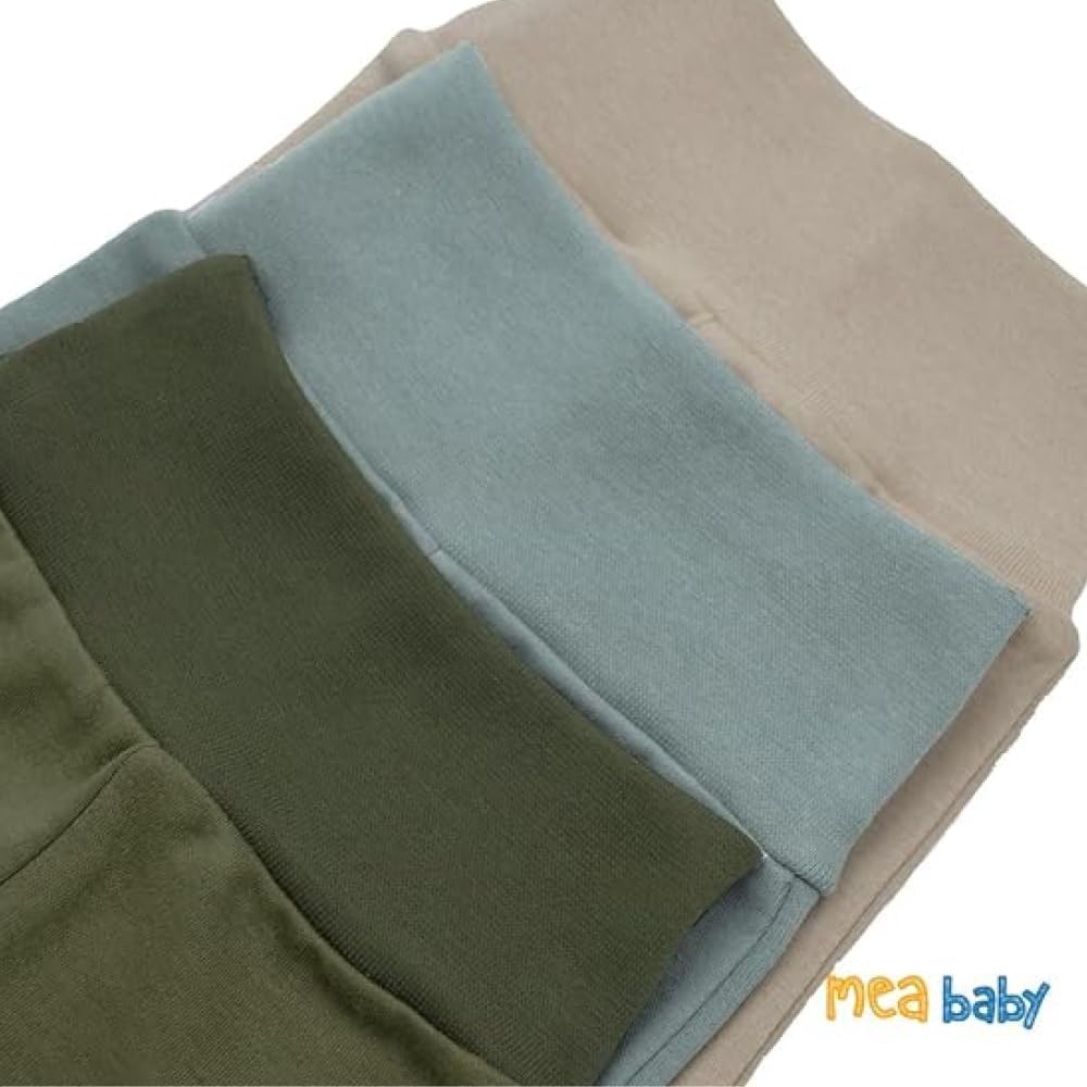 MEA BABY Unisex Baby Hose mit Fuss aus 100% Baumwolle im 5er Pack. Baby Stramplerhose mit Fuss. Baby