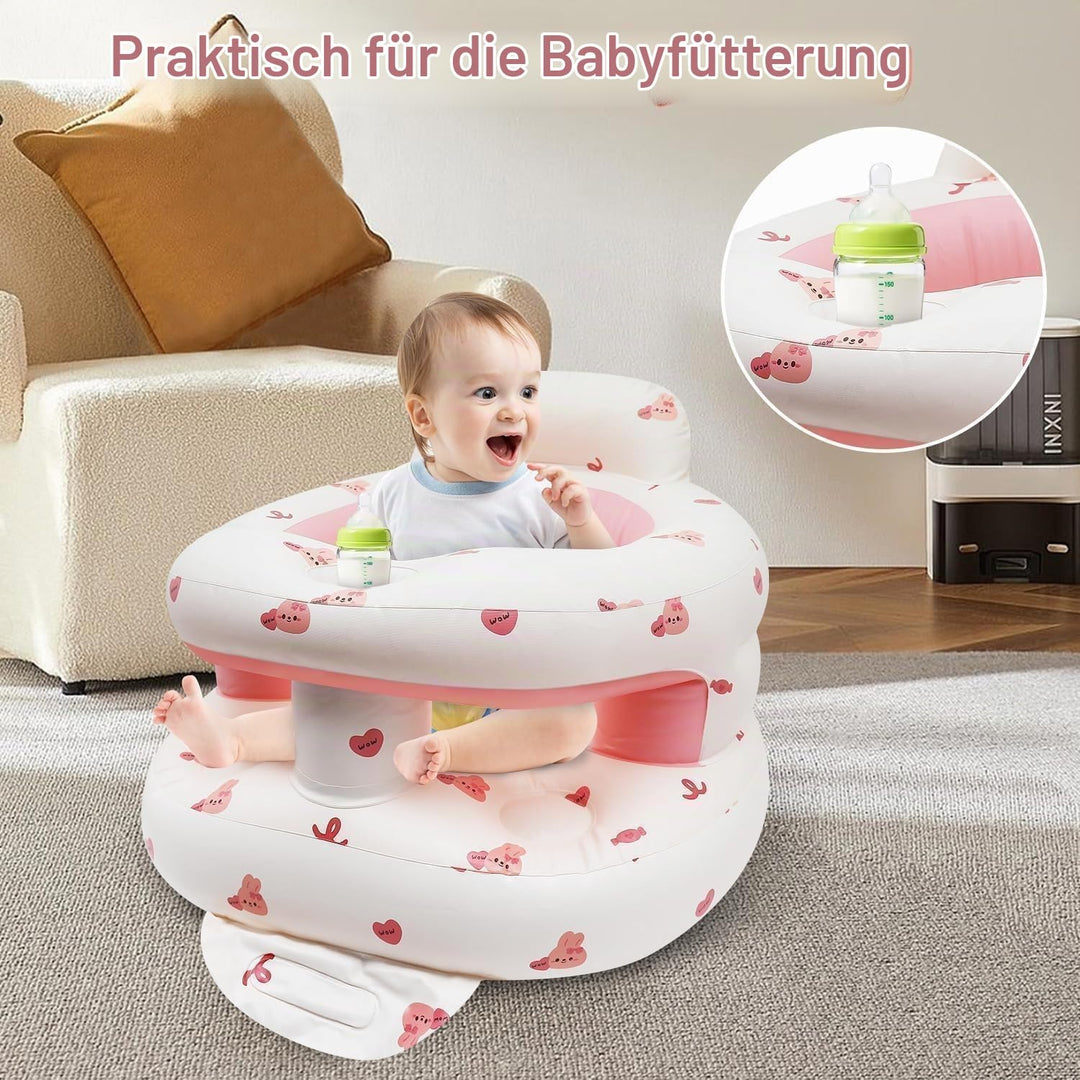 Aufblasbarer Sitz Baby für Babys ab 3-36 Monaten, Faltbarer Aufblasbarer Inflatable Baby Seat mit In