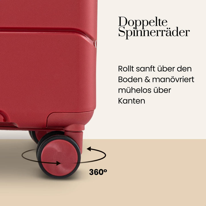 Urban Adventurer Kofferset 3-teilig 232L – Rot – Hartschalenkoffer mit Zahlenschloss & 4 Rollen Rot