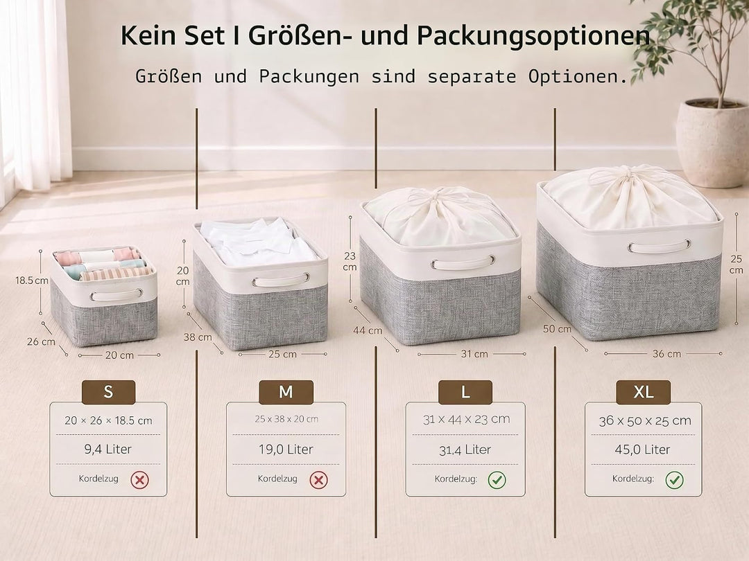 Mangata Kleine Canvas-Aufbewahrungsbox, Stoff-Aufbewahrungskorb mit Griffen für Schränke, Regale, Kl