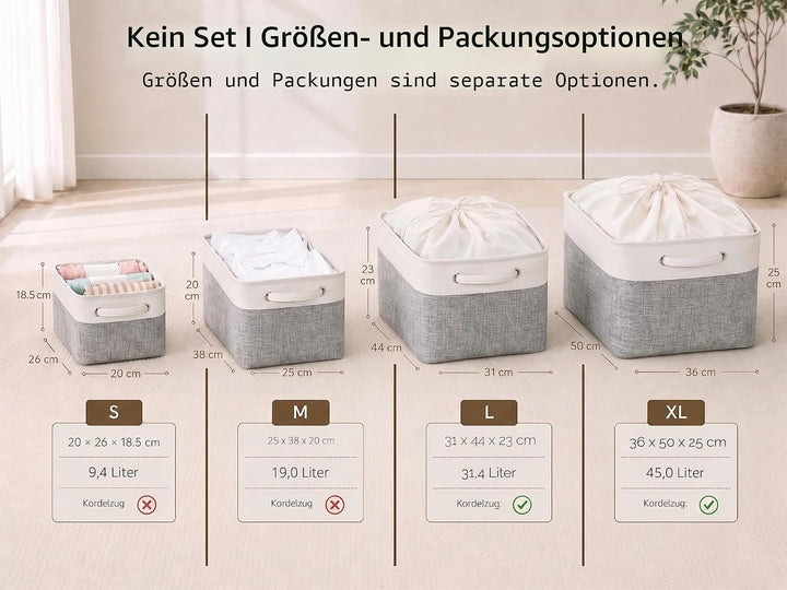 Mangata Kleine Canvas-Aufbewahrungsbox, Stoff-Aufbewahrungskorb mit Griffen für Schränke, Regale, Kl
