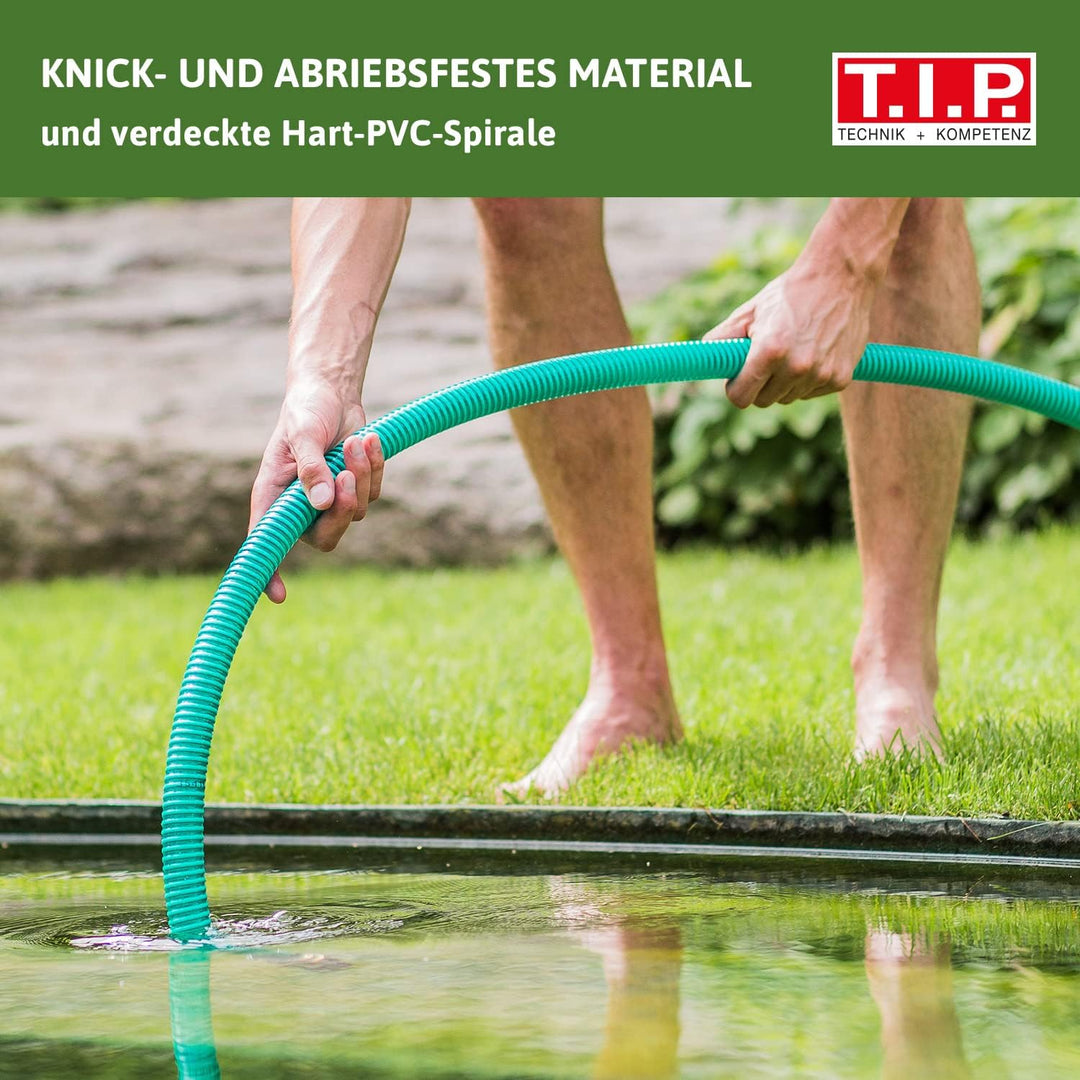 T.I.P. Saugschlauch - Ansaugschlauchgarnitur Messing 7 m (für Gartenpumpen, Hauswasserwerk, Hauswass
