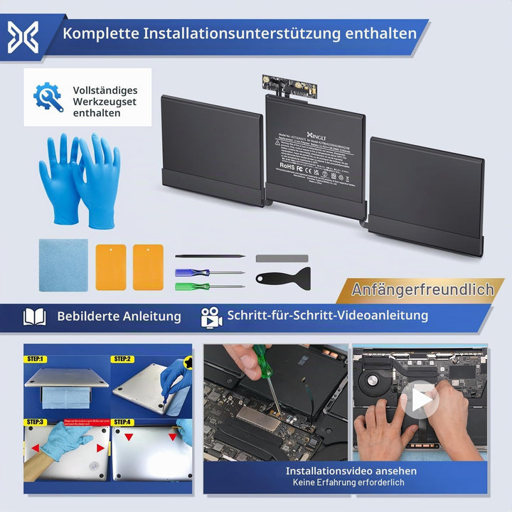 XINGLT a1713 a1708 Akku Ersatz Laptop Akku für a1708 MacBook Pro 13 Zoll Retina A1713 Akku Ersatz Ho