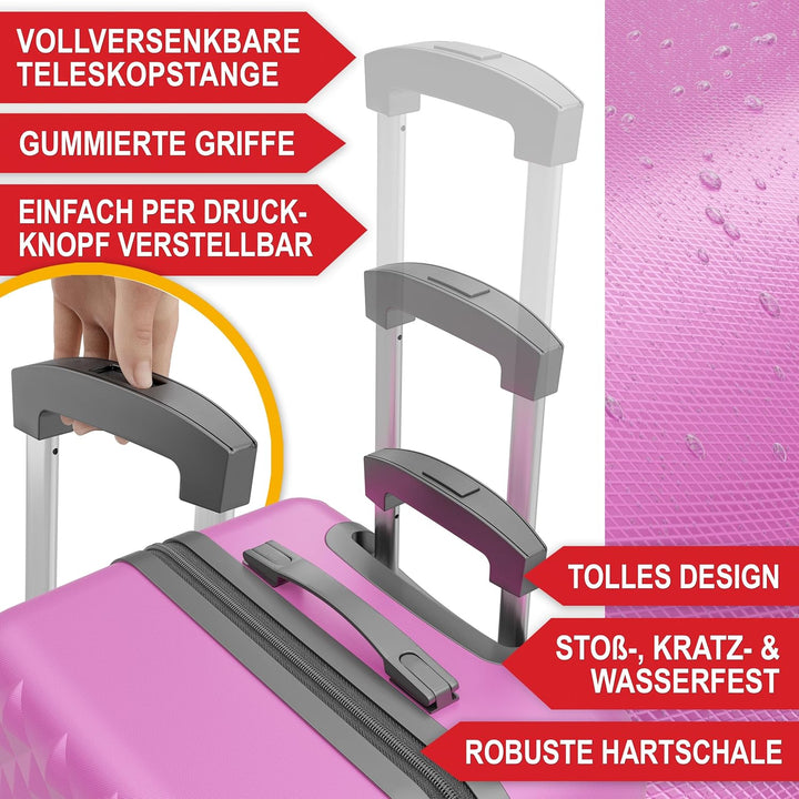 Premium Kofferset 4-TLG – Hartschalen Trolleys mit TSA-Lock, USB-Anschluss – Plus 1x Kofferwaage, 2X